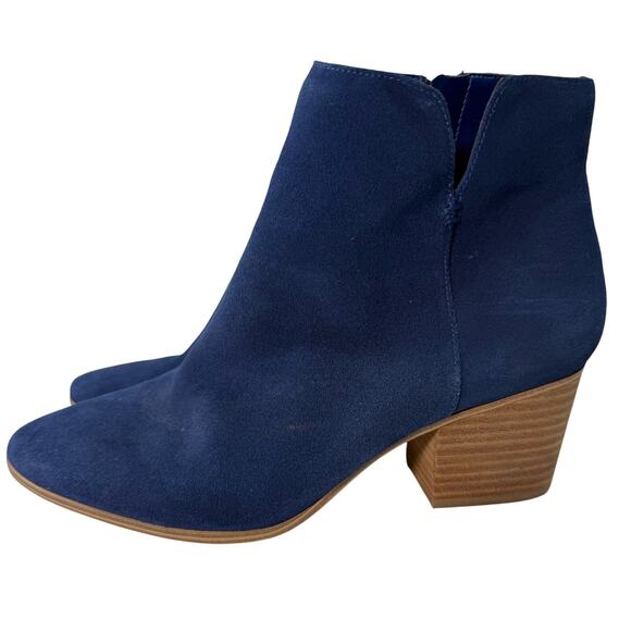 ALDO Women’s Blue Suede Ankle Booties Block Heel Side Zip Boot Size 8.5 - Picture 9 of 9